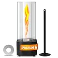 Tornado Table Top Firepit, Tabletop Fireplace Indoor/Outdoor Portable Fire Pit with Glass, Indoor Fire Pit Tabletop, Gifts for Home Decor, Housewarming, Parties, Spiral Flame Large Burner 60+ Min Burn
