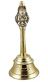Musical Bell 002 Campana de mano hindú para hombre de San Valentín – Campana de oración musical de latón Puja Pooja – Festivales hindúes indios – 4.5 x 2 x 2 pulgadas