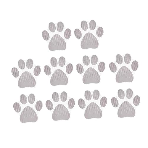 HOLIDYOYO 10Pcs Cartoon Dog Footprint Bath Stickers Slip Decals for Bathtub Bathroom Safety Self Adhesive Grey Stickers for Smooth Surfaces