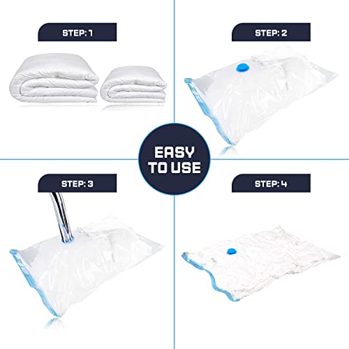 NIFTII Vacuum Storage Bags 4 Pack, 100x80cm, Space Saver for Clothes 80% More Storage with Airtight, Waterproof - Image 2