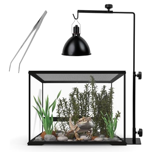 Dragon-Unit Dragon Unit Reptile Heat Lamp Stand - Adjustable Light Holder, 14-24.6 Inch, For Terrarium Reptiles Such As Bearded Dragons cover