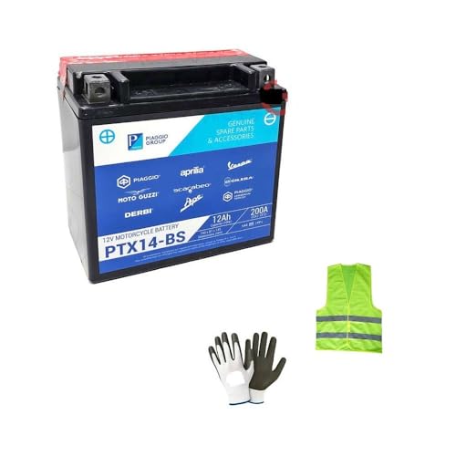 COMPATIBILE CON MOTO GUZZI V7 III Limited E4 (LDH00) 750 per anno 2018 al 2020 BATTERIA PIAGGIO PTX14-BS YTX14-BS SPEDITA CARICA E PRONTA PER L'USO BATTERIE MOTO 12 AMPERE 12 VOLT 150X87X145MM