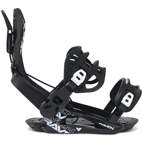 RAVEN Snowboard Bindung Fastec FT360 oder Multientry FTM450, FTM500, GT Alu (FT360 Black, L(41-44))