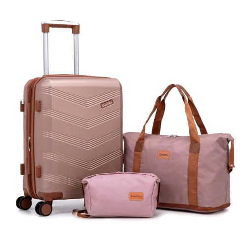 Image of CONCEPTEN Expandable Carry on Luggage 3 Piece Suitcases with Spinner Wheels | Suitcase Set with Spinner Wheels TSA-approved Lock ABS Travel 20 Inch
