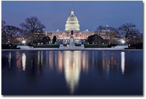 Capitol Reflections by Gregory O'Hanlon, 22x32-Inch Canvas Wall Art