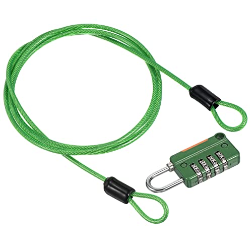 PATIKIL Security Steel Cable with 4 Digit Combination Lock