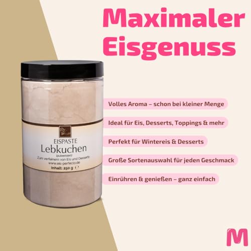 Lebkuchen-Eispaste (Pulverisiert) für aromatisches Eis » Auch zum Verfeinern von leckeren Desserts, Pralinen, Plätzchen, Torten und vielem mehr » Inhalt 250 g – Bild 4