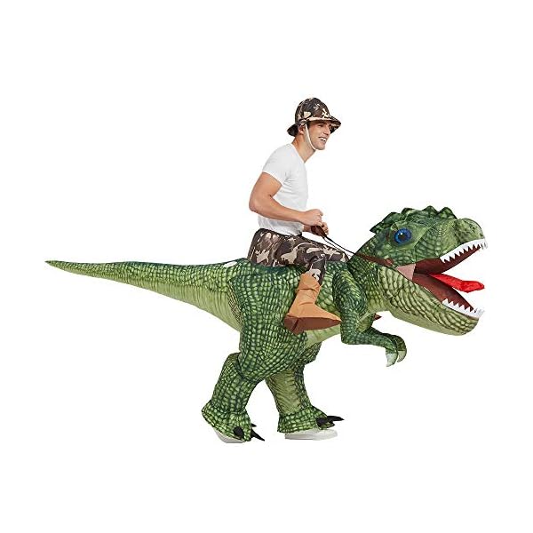 One casa inflatable costume dinosaur riding t rex air blow up funny party halloween costume for adult
