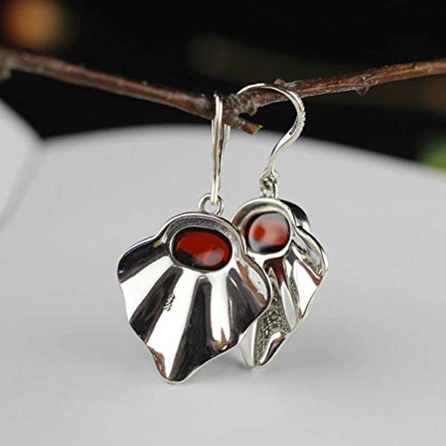 Boucles d'oreilles s925 en agate et argent antique de style bohem chic pour femme