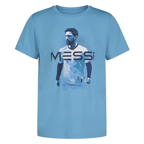 Image of Messi Boys' Lifestyle Short Sleeve Top, Loose-Fit Shirt with Logo, Comfortable, All-Day Wear