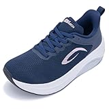 AOV Wide Toe Box Shoes Women Arch Support Walking Shoes for Plantar Fasciitis Wide Width Orthotic Tennis Sneakers RoseBluePink Size 9