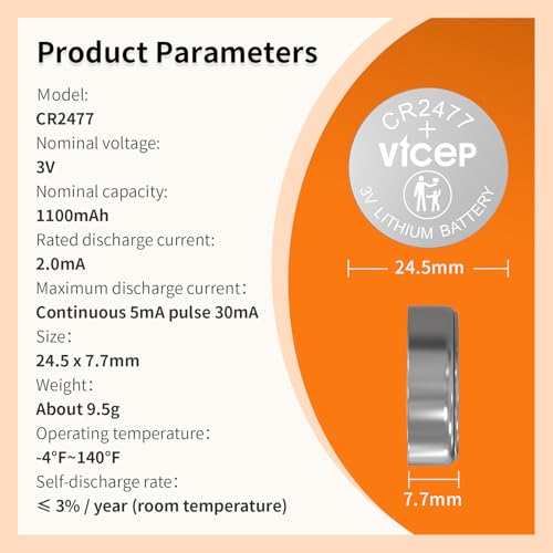5-Pack de Pilas de Litio CR2477 3V 1100mAh miniatura 2
