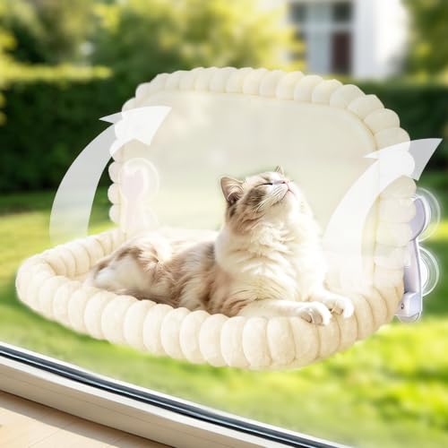 Beige Cordless Foldable Cat Window Perch