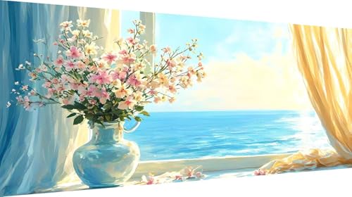 Broderie diamant vase mer 5D grand format pour relooker le mur de votre salon design