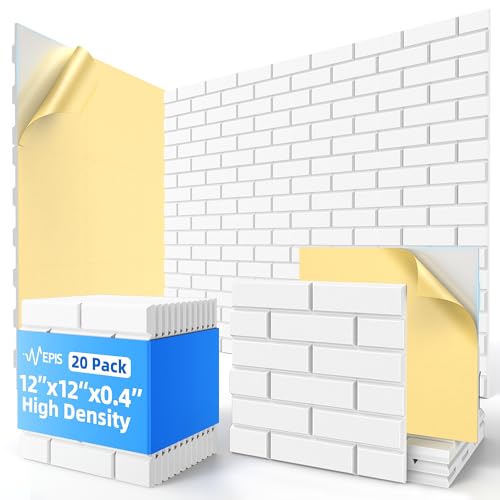 20 Pack Acoustic Panels with Self Adhesive, 12' X 12' X 0.4' High Density Sound Proof Foam Panels...
