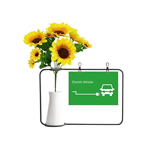 Beauty Gift Enchufe de carga Los vehículos de energía protegen el medio ambiente Artificial girasol jarrones botella bendición tarjeta