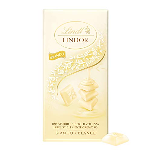 Lindt Cioccolato Lindor Singles Cioccolato Bianco, Tavoletta Di Cioccolato Bianco, Cremoso E Morbido, Con Interno Ripieno Di Cioccolato, 100Gr