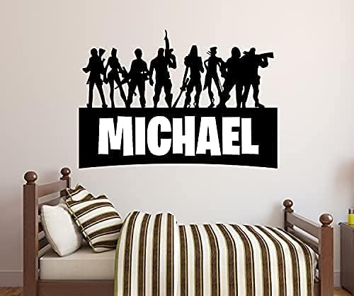 Personalized Gamer Name Wall Decal - Video Games Custom Name Vinyl Sticker Gaming Wall Decor Gamer Tag Wall Art Poster Wall Sign Sticker (52"W x 36"H)