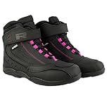Richa Slick CE Leather Short Ankle Urban Motorbike Touring Waterproof Motorcycle Boots (Black/Pink, 6 UK, UK Footwear Size System, Adult, Women, Numeric, Medium, 6)