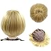 NEWPECK Girls Golden Mushroom Wig Short Bob Wig With Bangs Blonde Bowl Cut Wig Cap For Women