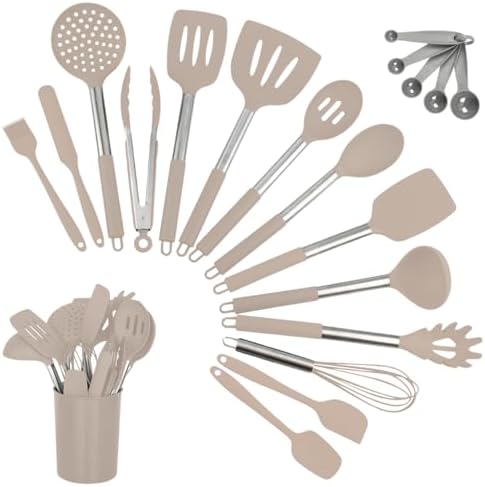 Kit 15 Utensílios De Cozinha Com Cabo De Inox e Silicone Premium ...