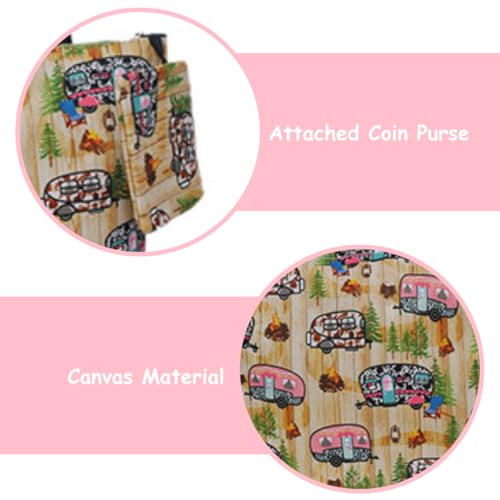 Image of NGIL Medium Top Zipper Closure Canvas Tote Bag with Attached Matching Coin Purse For Moms and Nurses