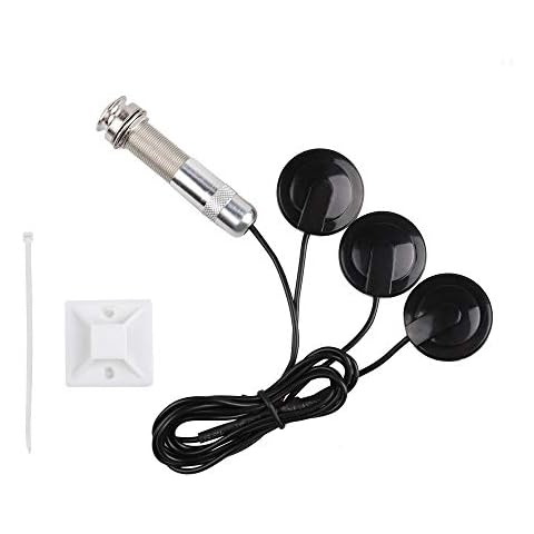 Mr.Power Black Transducer 6.35mm Length 3 Transducer Piezo Pickup Tuner for Acoustic Guitar Ukulele Mandolin Banjo Parts Accessories Cover