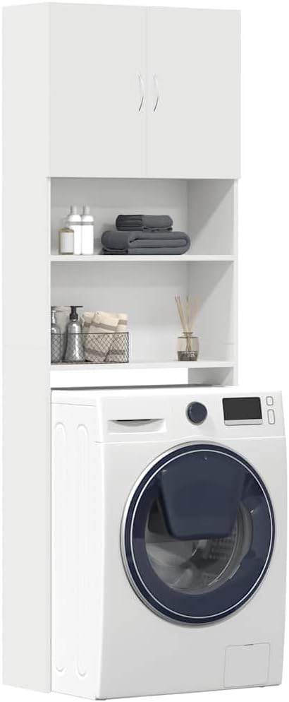 vidaXL Washing Machine Cabinet White 25.2x9.4x74.8 Engineered Wood