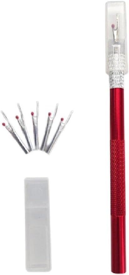 ljhnba Seam Ripper Thread Unpicker with Metal Handle and Clear Protective Cover Repalce Heads for Sewing and Crafting
