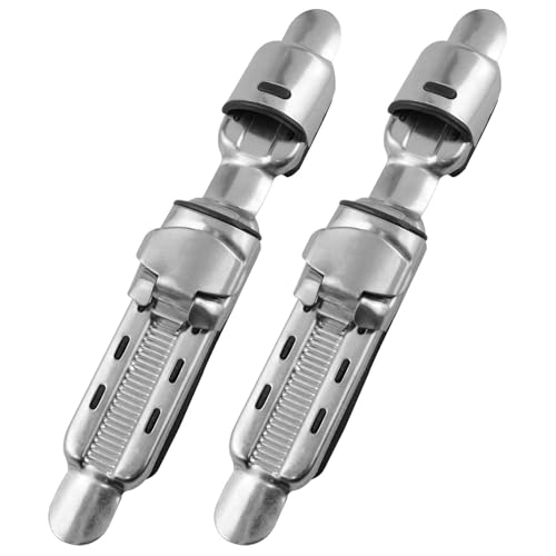 Zutisay Adjustable Fishing Reel Seat Plate, 2PCS, Silver, Stainless Steel, Surface Mount, 5 inches