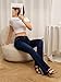 WAISUNZLM Women's Super Low Rise Stretchy Flared Jeans Slim Fit for Flattering Silhouette Bootcut Denim Pants(Runs Small) Dark Blue