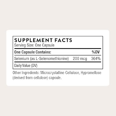 THORNE - Selenium - 200 mcg Selenium Supplement for Antioxidant Support - Supports Thyroid Health, Immune Function & Healthy Aging - Third-Party Certified - Gluten, Dairy & Soy-Free - 60 Capsules
