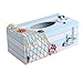 Produktbild TOPBATHY Holz Tissue Box Kosmetiktücherbox Mediterraner Stil Kleenexbox Maritime Tischdeko Taschentuchbox Kosmetiktuchspender Kosmetiktuch Box Nautische Geschenke für Zuhause Büro