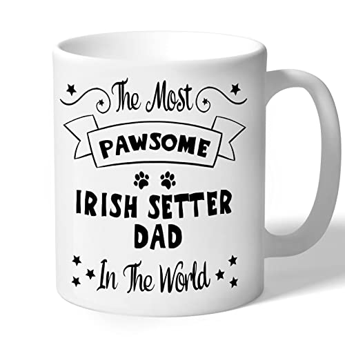 Irish Setter Dad Mug Gift Pawsome (Black Print) Dog Lover Owner Birthday Men Fathers Day Present