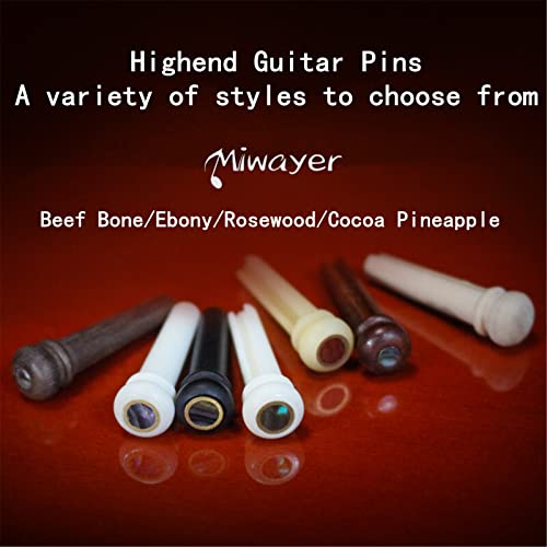Miwayer Ebony Guitar Bridge Pins Replacement Parts For 6 & 12 String Acoustic Guitar (Pure Ebony) #TOP7