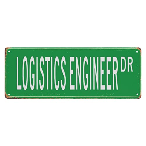 Vintage Logistics Engineer, Logistics Engineer Gift, Logistics Engineer Sign, Gift for Logistics Engineer, ST AVE DT Metal Tin Streets Sign Plate Drive Way Man Cave Outdorr Wall Decor Sign Gift 16"x6"