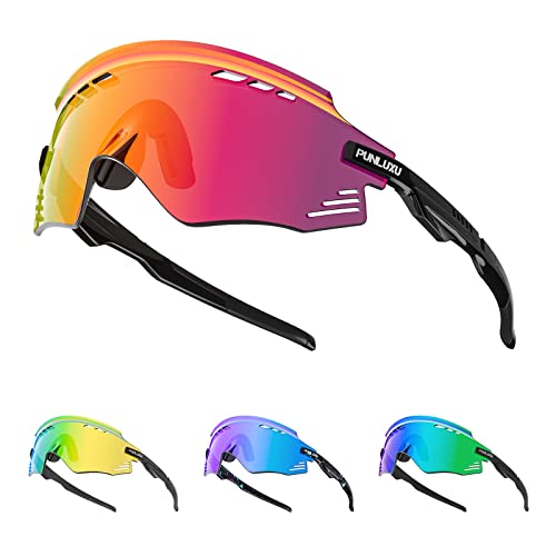 Lunettes De Sport Unisexes UVTQSSP - Ultra Légères, Incassables, Protection UV400 - Idéales Pour Vélo, Running, Randonnée