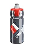 bidon de agua para bicicleta Montaje fácil Elite Ombra Bidón, Oscuro, 550 ml, Unisex Adulto, Gris-Rojo