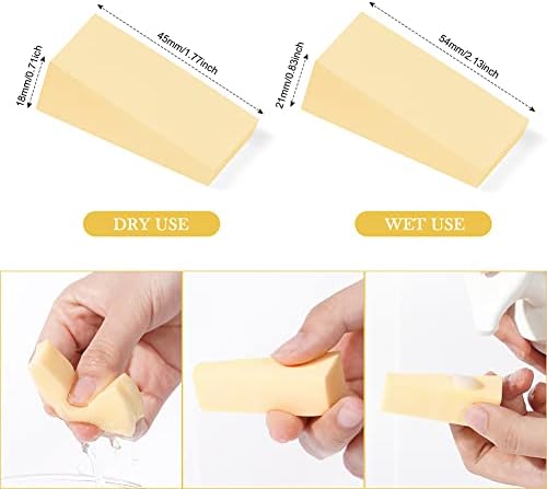 AUAUY 48 Pcs Makeup Sponge Wedge Shaped Blender, Mini Applicator Wedges, Non-Latex Cosmetic Puff, Cosmetic Wedges Beauty Blender Sponges, for Foundation Liquid Cream - Pink, Skin Color