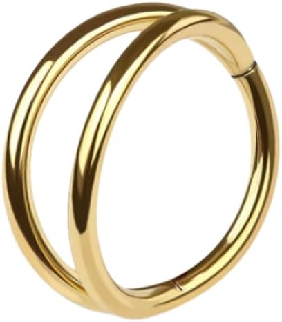 Pierced Owl 16GA 316L Stainless Steel Double Hoop Hinged Segment Clicker Ring