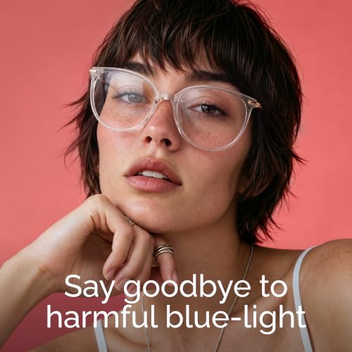 Image of Gaoye Round Blue Light Blocking Glasses | UV400 Protection, Round TR90 Frames, Metal Arms, Matching Soft Case, Transparent