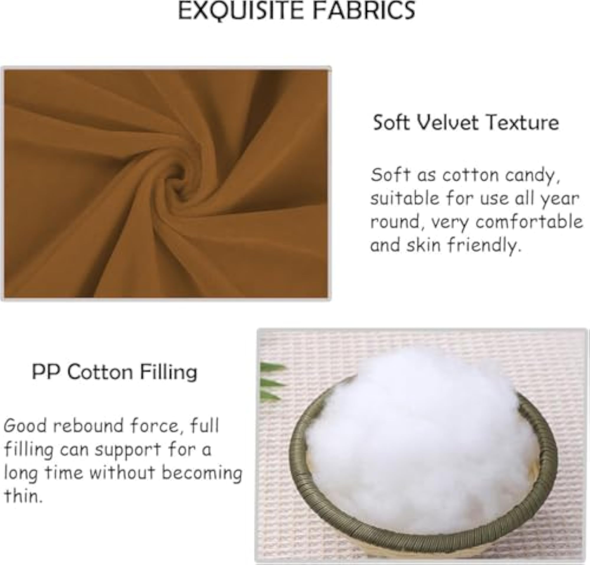 Velvet Chair Seat Cushion with Ties