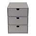 Bigso Box of Sweden Ingrid 3-Drawer Fiberboard Desk Organizer Drawers | Durable Desk Storage Organizer for Office Supplies & Accessories | Stackable Desktop Drawers | 6.3