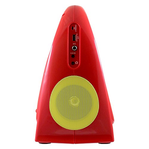 HamiltonBuhl Juke24 Portable Digital Jukebox with CD Player & Karaoke Function, Red/Yellow (J22RCS1YR)