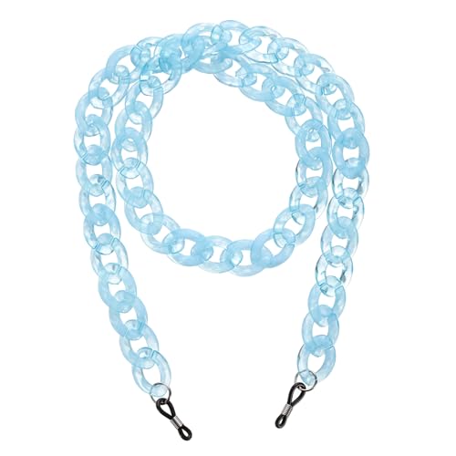 Image of sourcing map Eyeglass Chains for Women, Acrylic Eyeglass Holder Chains Adjustable Sunglasses Lanyards Holder Chain Beaded String Holder Anti-Lost Strap for Glasses Sunglasses, Light Blue