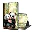 Pandas with Flowers in Bamboo Forest