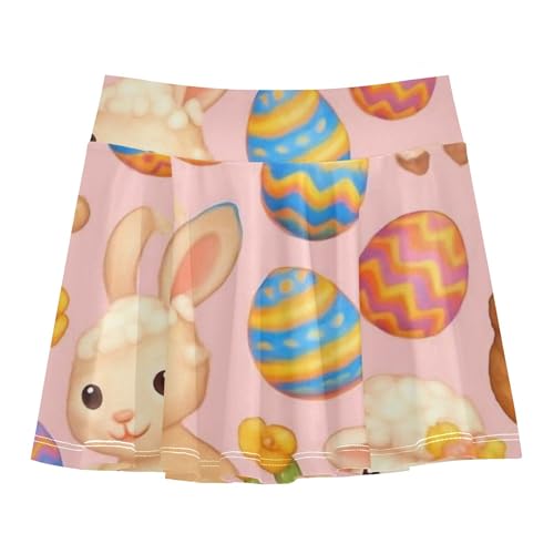 Joisal Cute Cartoon Easter Bunnies Girls Skorts Athletic Shorts Kids Tennis Skirts Summer School Skirt 3t
