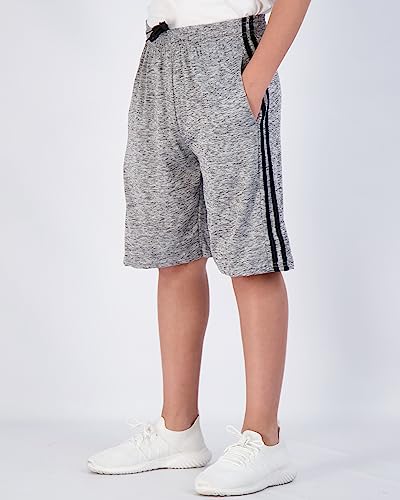 Image of Real Essentials 5 Pack: Boys' Dry Fit Basketball Shorts for Youth Kids Teens - Athletic Running Soccer Sports with Pockets