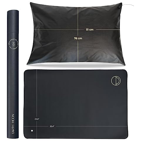 Earth and Moon Grounding Mat and Grounding Pillowcase for Earthing - 20x30 inches Grounding Pillow Case Queen Size for Overall WellBeing - Pair with Your 35.4 x 23.6 inches Large Grounding Mat for Bed Cover