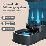 Gardner Pet Futterautomat Katze, 3.85L Wasserspender Hund mit Edelstahlschüssel, Ohne Strom, BPA Frei, Gravitation Wasserspender Katzen, für Mittlere/groß Haustiere (Grau)
